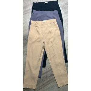 Aritzia Babaton 3 Pairs Of Conan Crop Dress Pants Size 2 Crepe Office Tan Gray